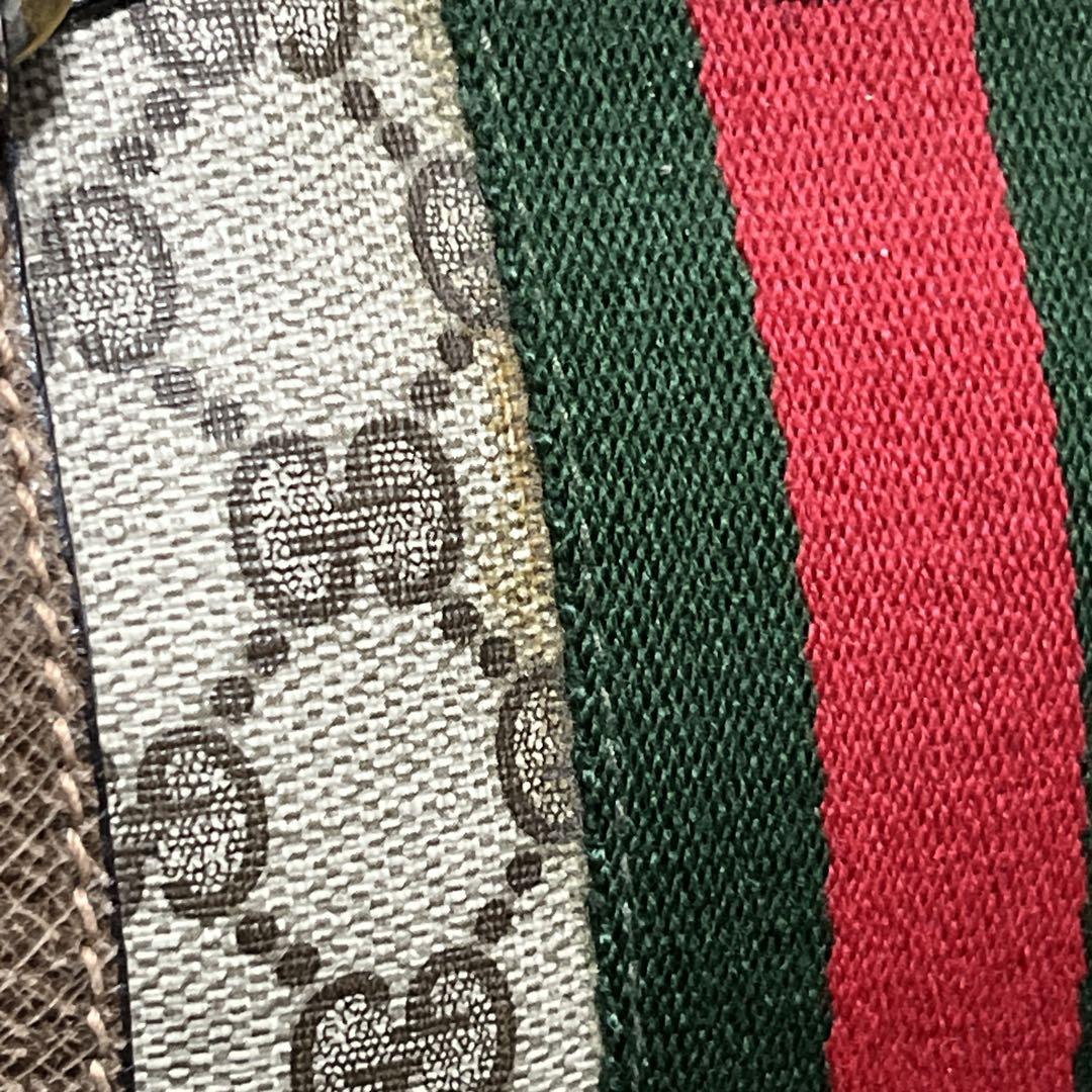 オールドグッチ　シェリーライン　ミニボストン　GGスプリーム　PVC ベージュ