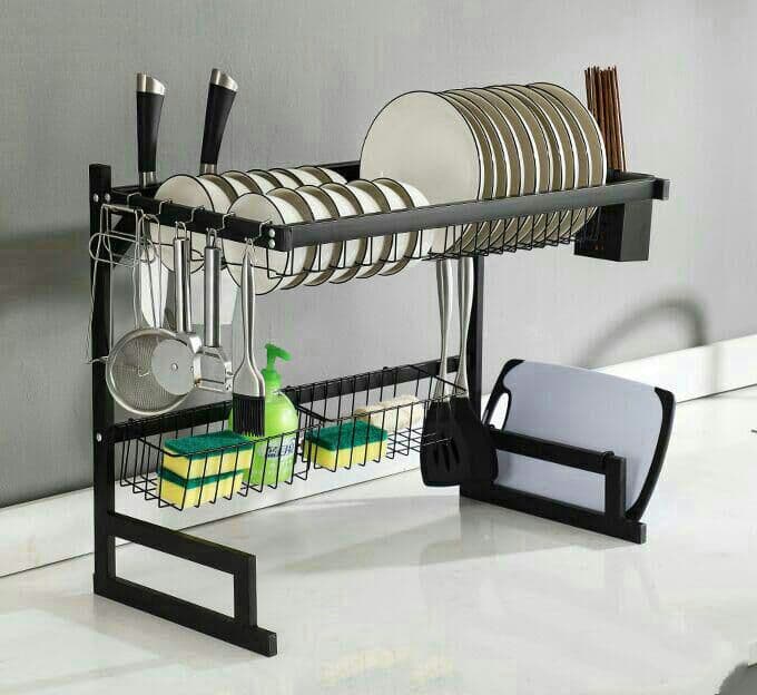 新品 ★食器水切りラック食器乾燥ラックシンク上 水切りかご 収納棚 ステンレ1