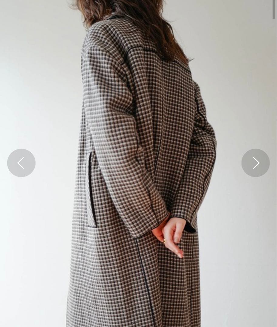 CLANE / クラネ　※最終値下げ※ ミックスチェックステンカラーコート