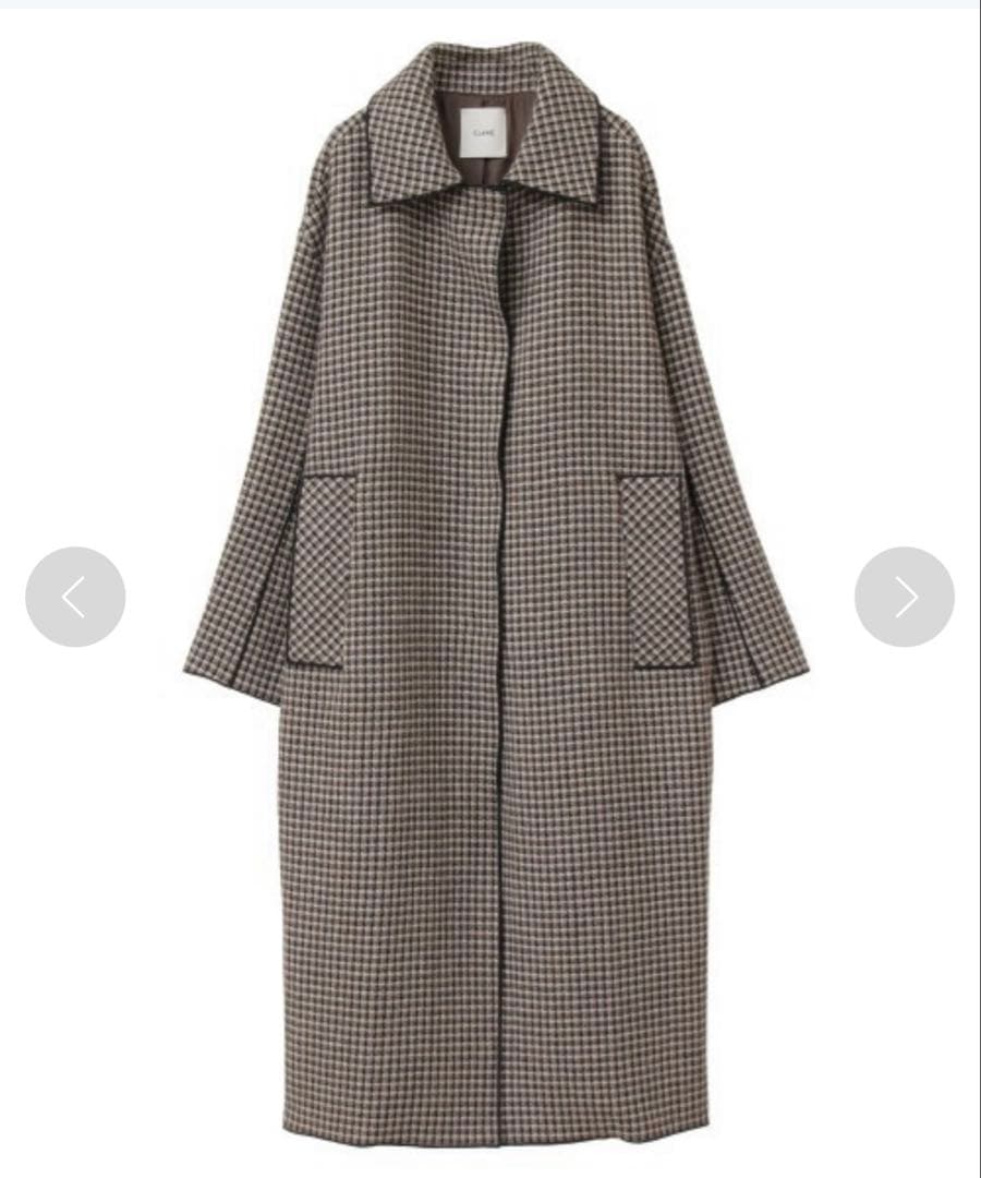 CLANE / クラネ　※最終値下げ※ ミックスチェックステンカラーコート
