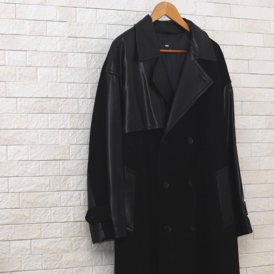 【HARE】フェイクレザーキリカエトレンチコート 〈メンズM〉