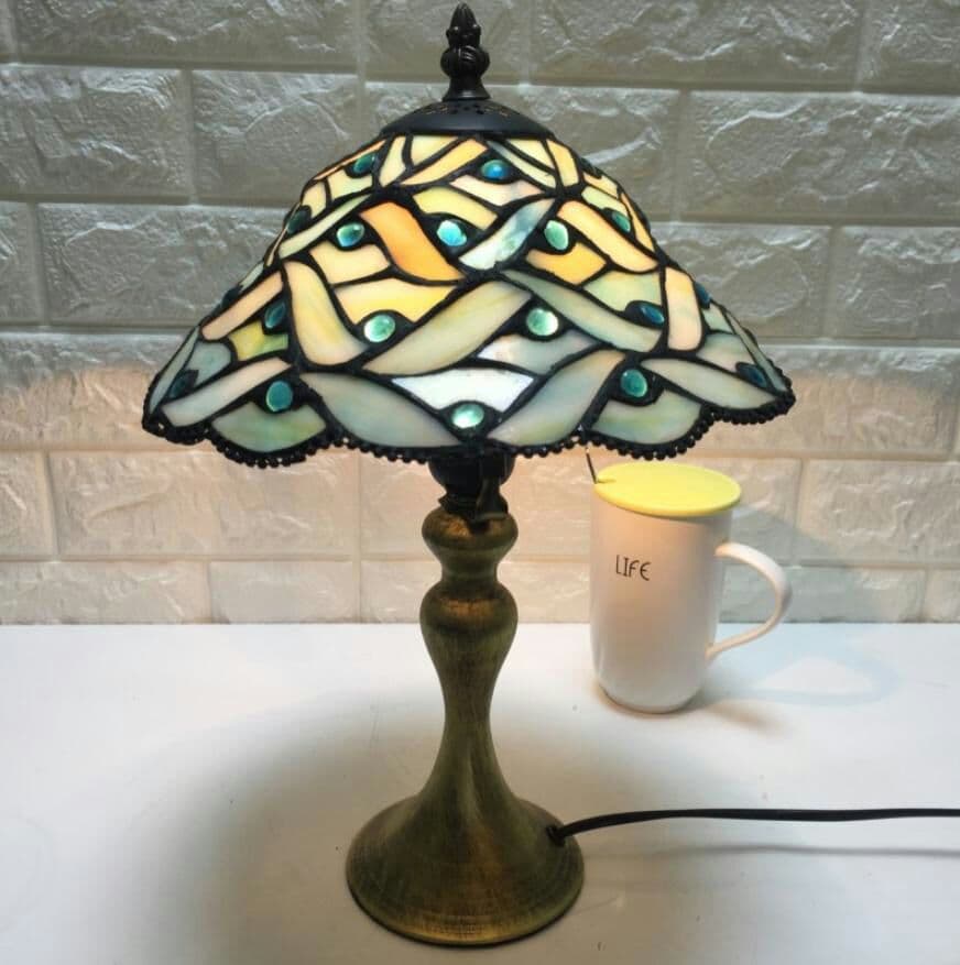 レトロ電気スタンド 照明卓上スタンド 暖かい ステンドランプ ステンドグラス9