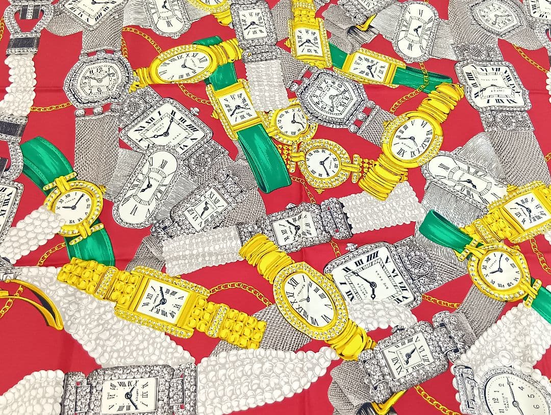 502 Cartier カルティエ 時計 シルク スカーフ　箱付き