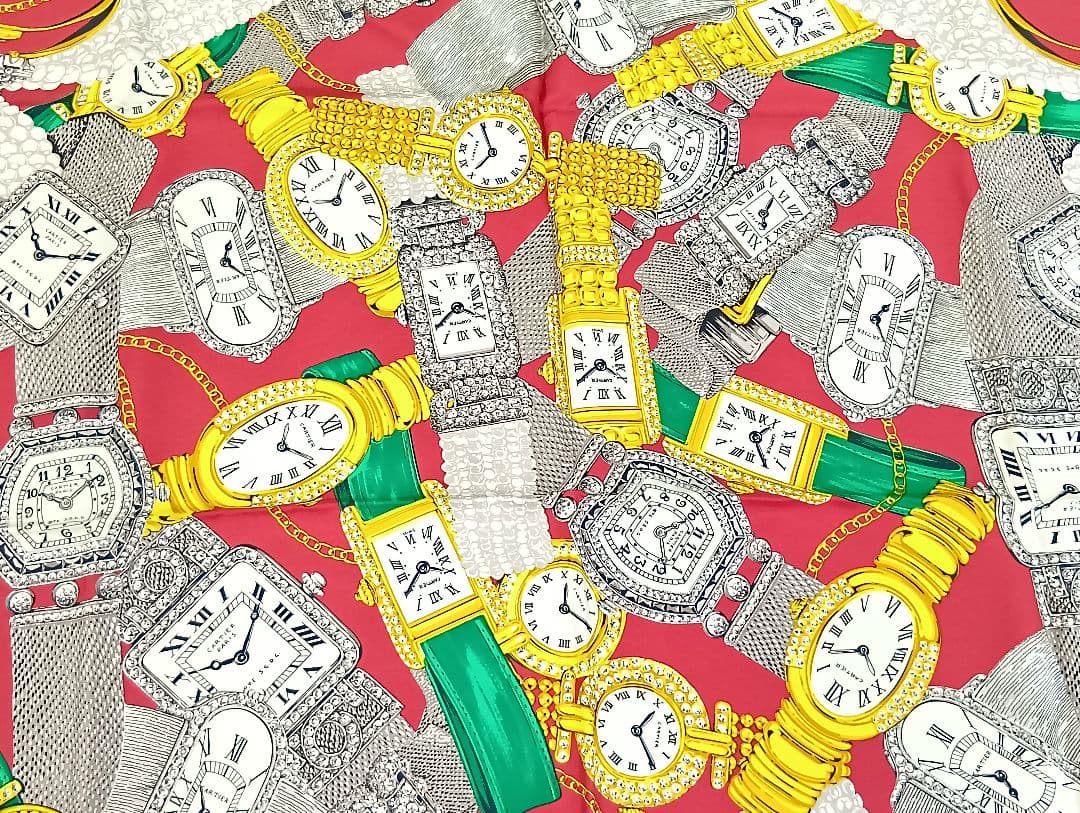 502 Cartier カルティエ 時計 シルク スカーフ　箱付き