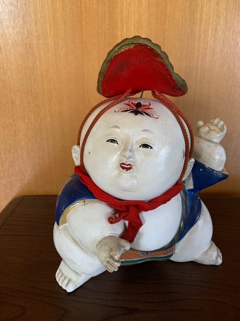 骨董　大きめ御所人形　共箱付　縁起物　節句　時代物　アンティーク　古物　蔵出し