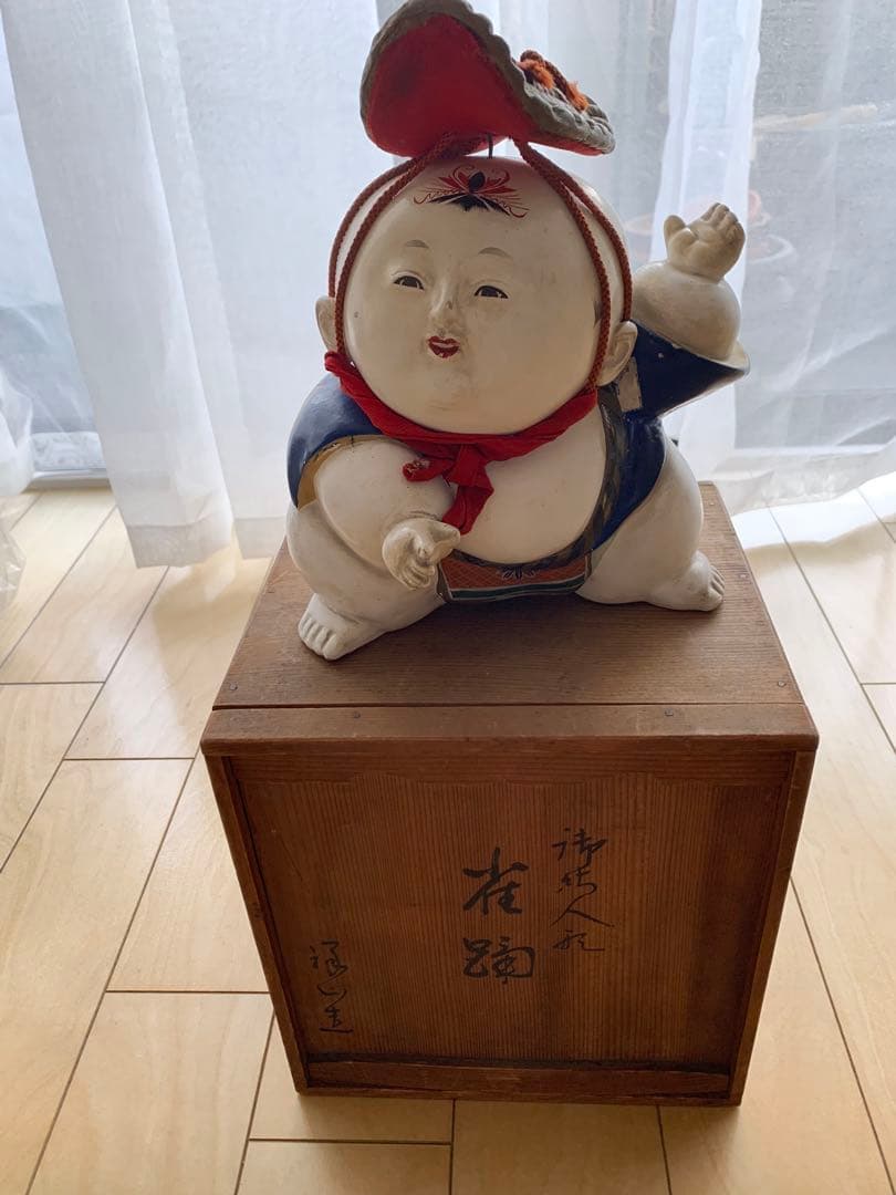 骨董　大きめ御所人形　共箱付　縁起物　節句　時代物　アンティーク　古物　蔵出し