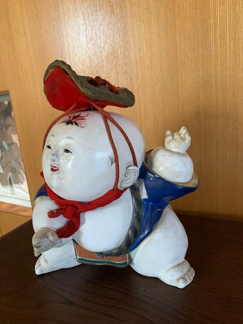 骨董　大きめ御所人形　共箱付　縁起物　節句　時代物　アンティーク　古物　蔵出し