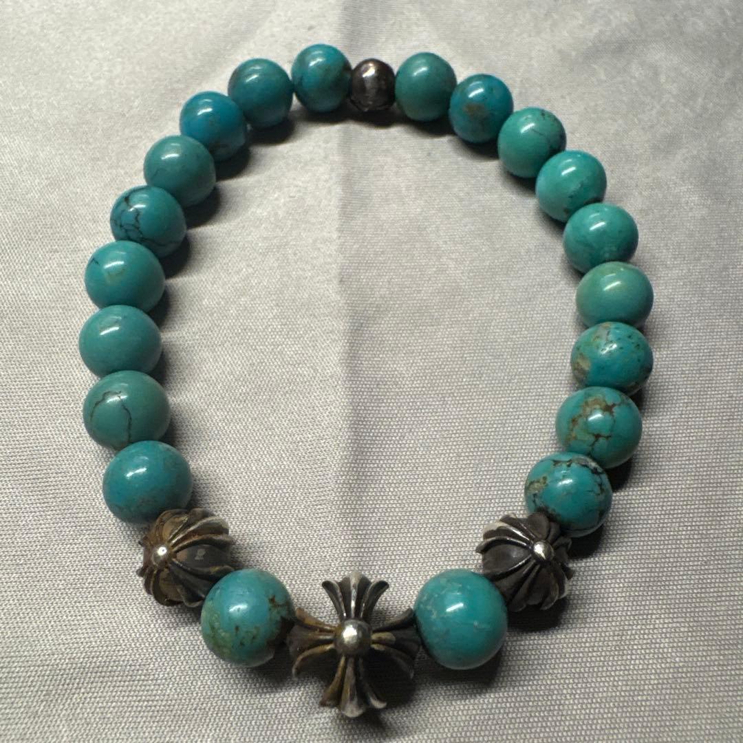クロムハーツ　ターコイズブルー ビーズブレスレット
