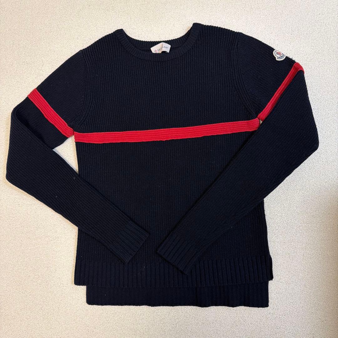 MONCLER ネイビー/レッド 長袖セーター