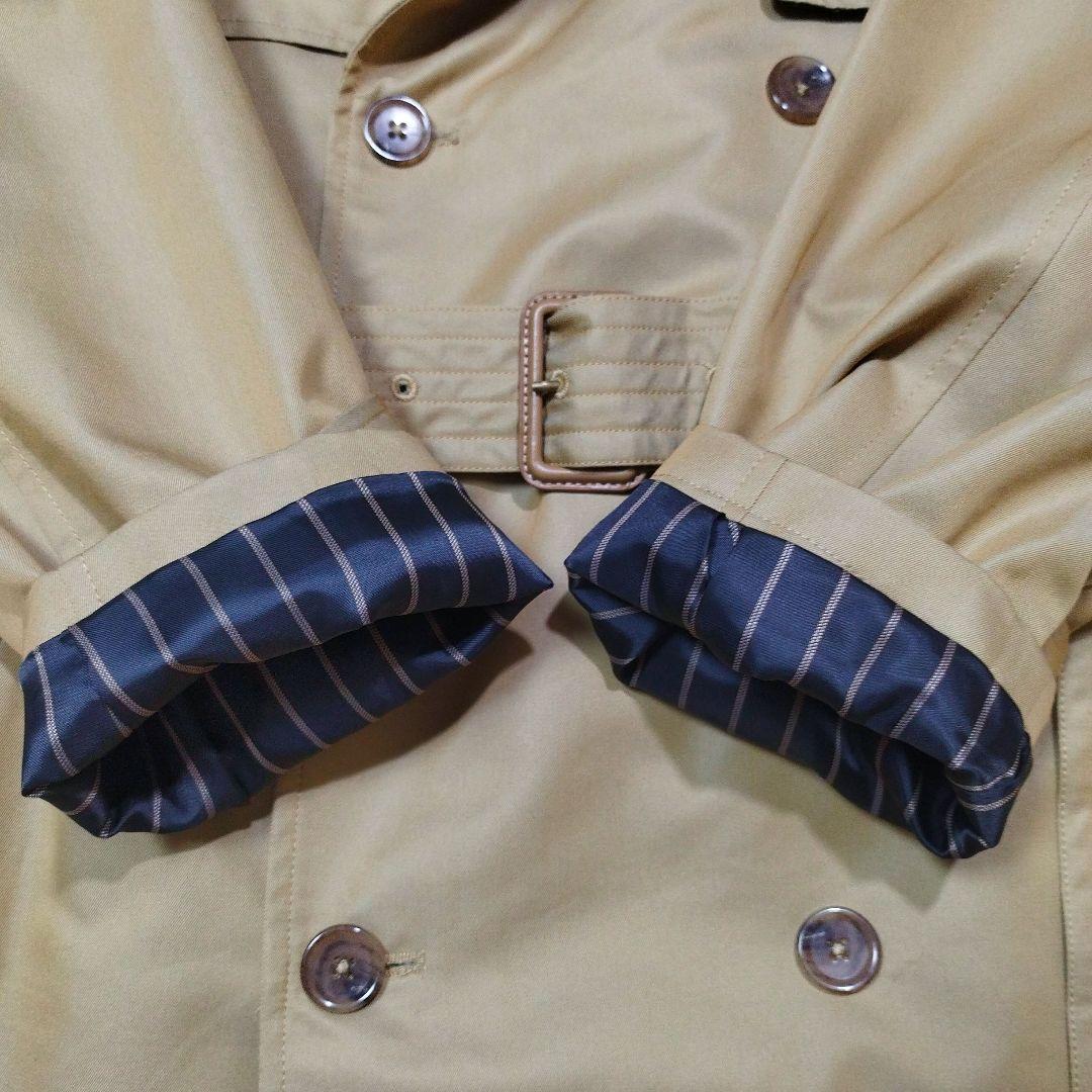 メンズビギ ユニオンステーション　コットンギャバトレンチコート　光沢ベージュ　L