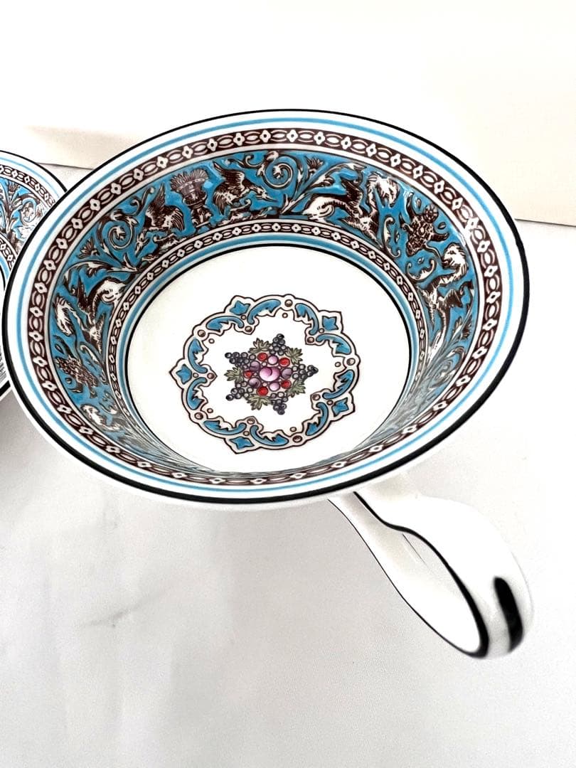 未使用 ウェッジウッド フロレンティーンターコイズ ティーカップ＆ソーサー 6客