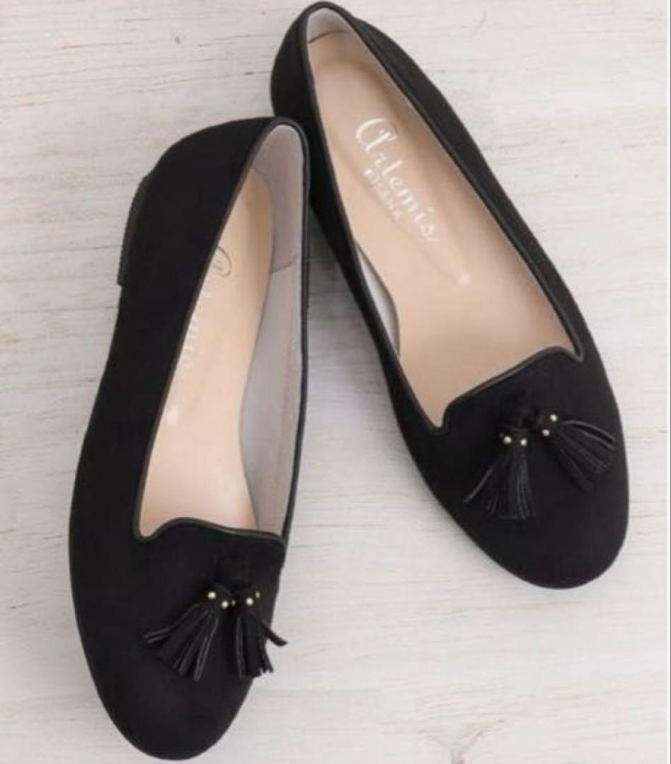 nrko210さま専用黒 ドット柄スリングバック＆タッセルパンプス