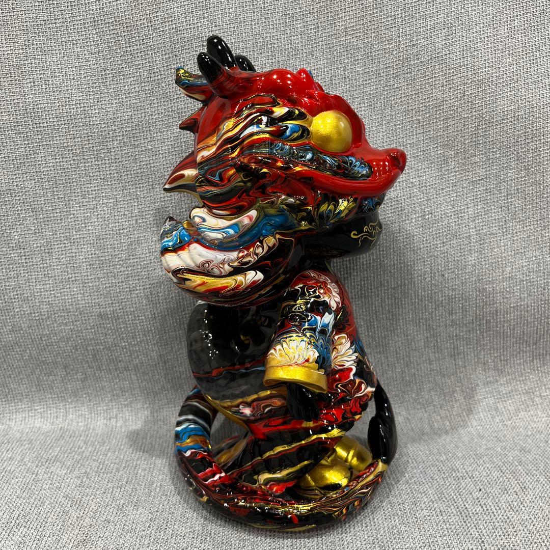 龍姫流体アート置物 約22センチ