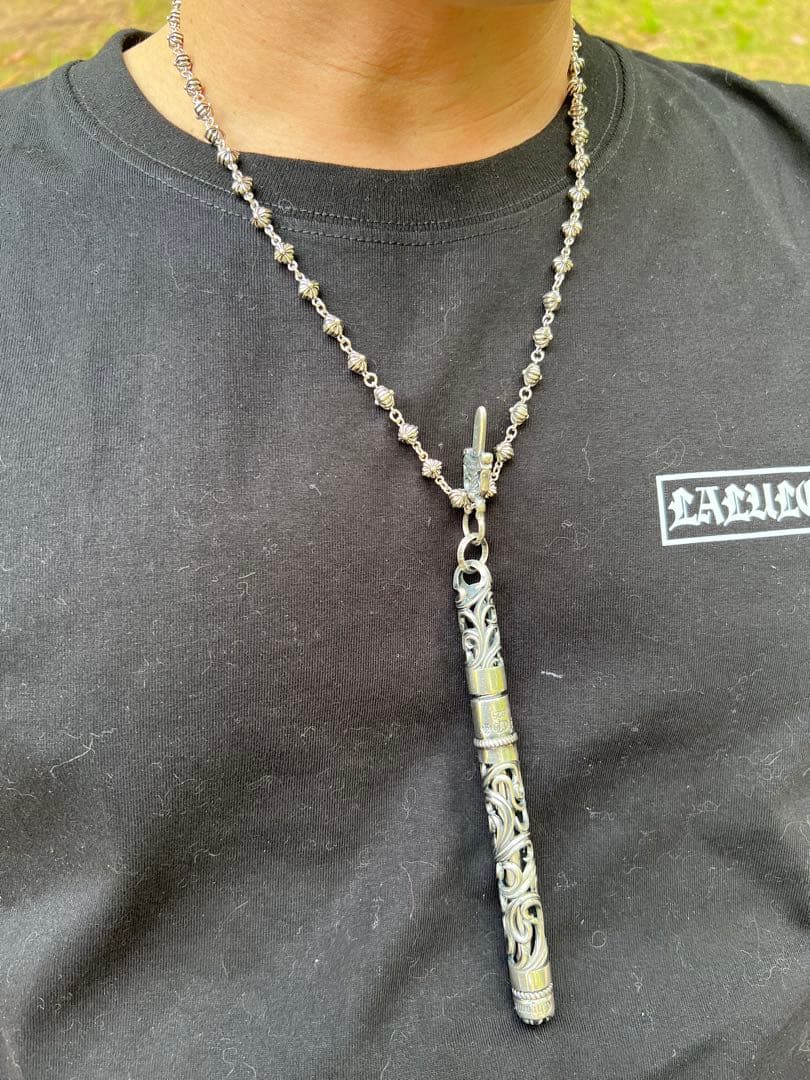 S925刻印有：重厚シルバーペンダントとしても使えるペン　SZB005