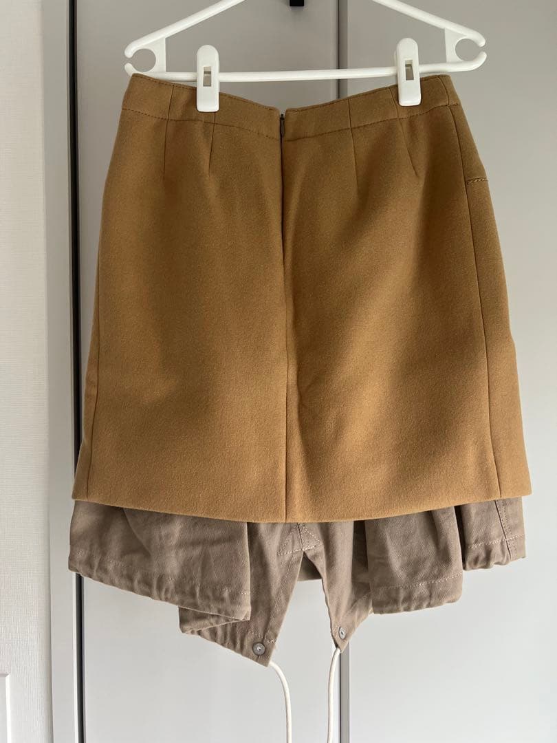 sacai サカイ ドッキング台形ウールスカート