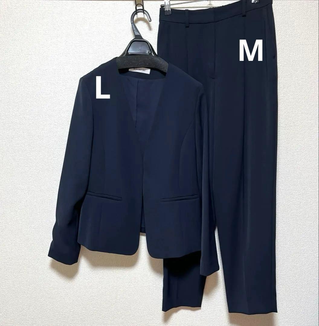 ストレッチツイルセットアップ　ノーカラージャケットパンツ