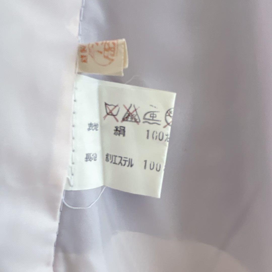 フルセット　七五三　7歳女の子　きもの　絹　紫　牡丹　小物セット