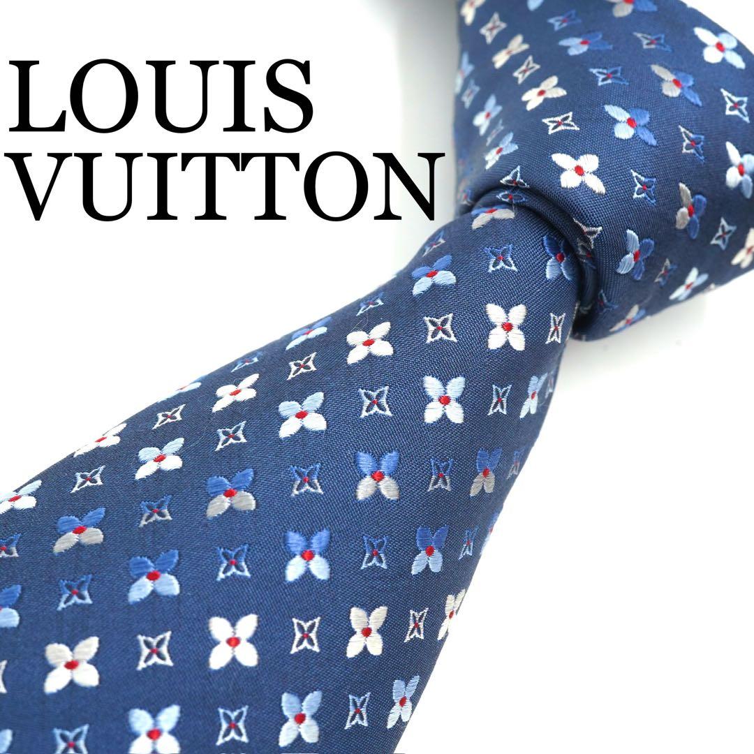 ✨新品未使用✨　LOUIS VUITTON ネクタイ モノグラム　総柄　ネイビー