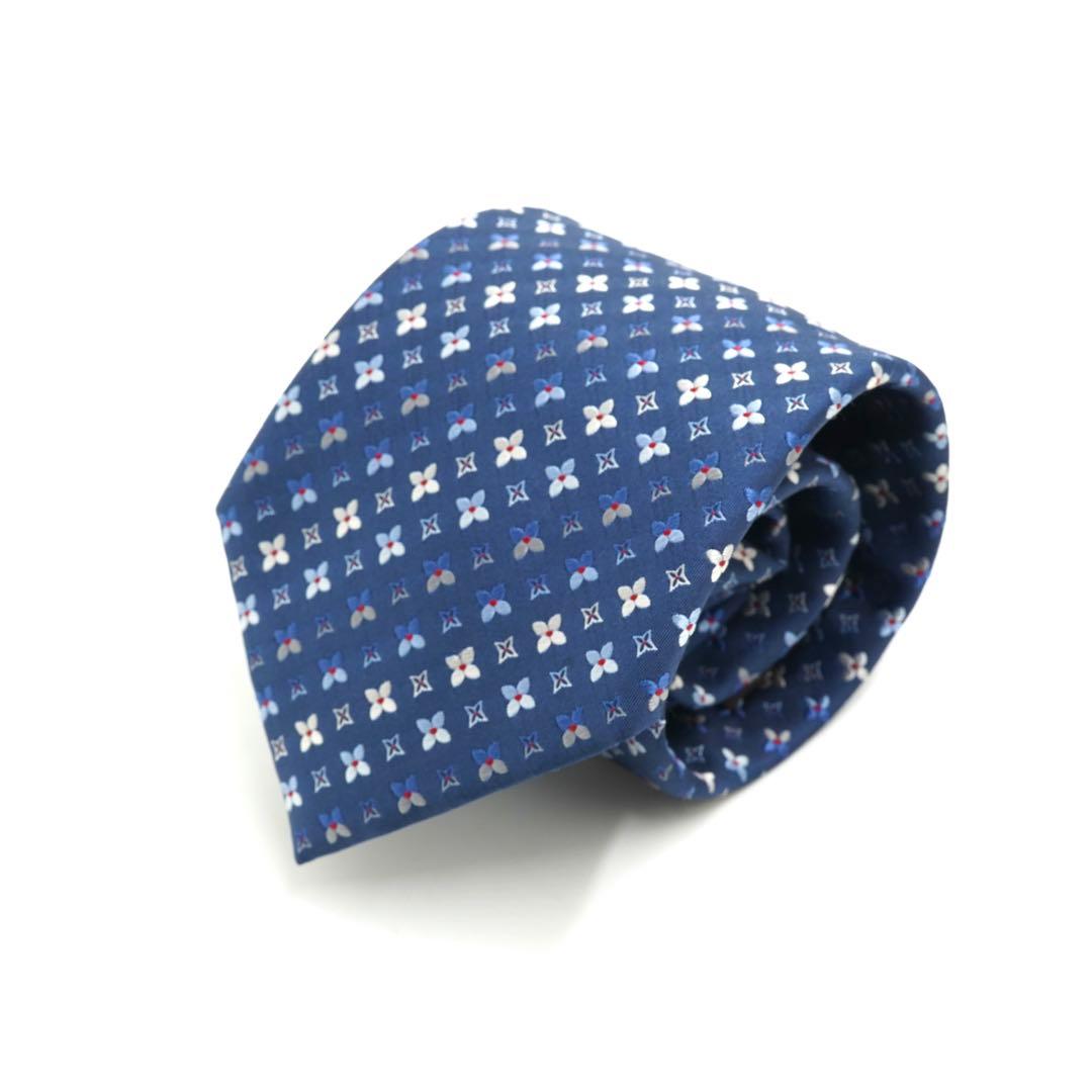 ✨新品未使用✨　LOUIS VUITTON ネクタイ モノグラム　総柄　ネイビー
