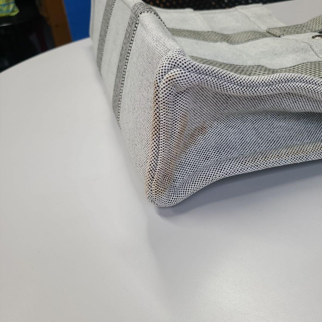 HERMES　グレー キャンバス トートバッグ 大容量