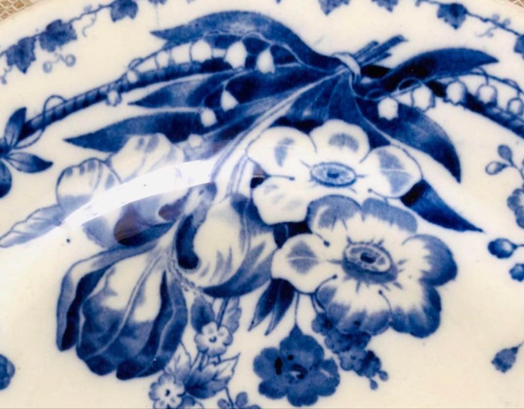 【希少】 クレイユモントロー 鈴蘭 プレート フランスアンティーク 平皿