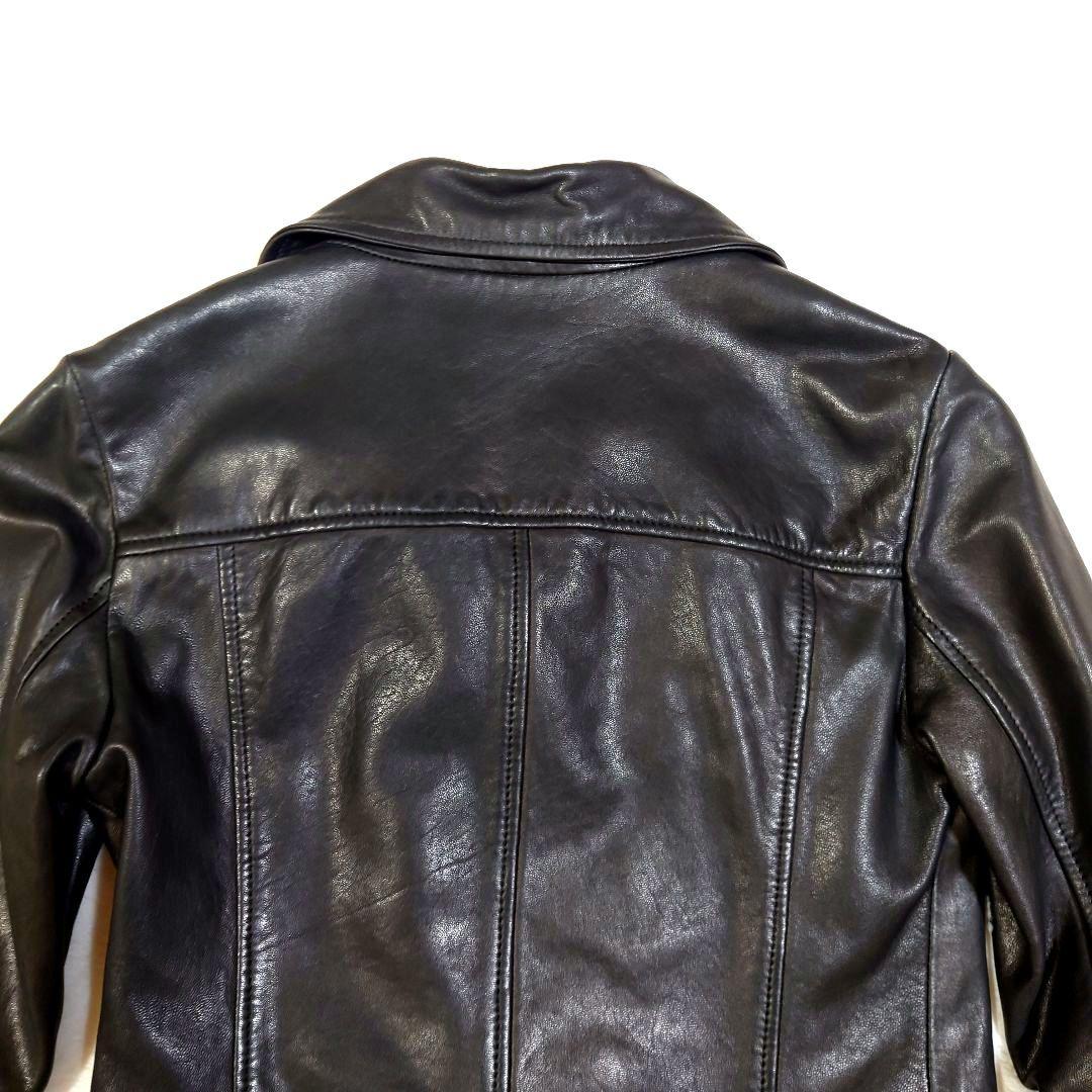 ラムレザー ダブルライダースジャケット 短丈 ALL SAINTS ブラック