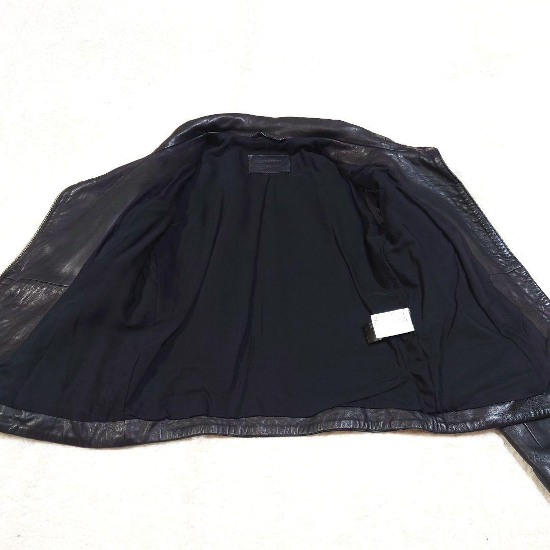 ラムレザー ダブルライダースジャケット 短丈 ALL SAINTS ブラック