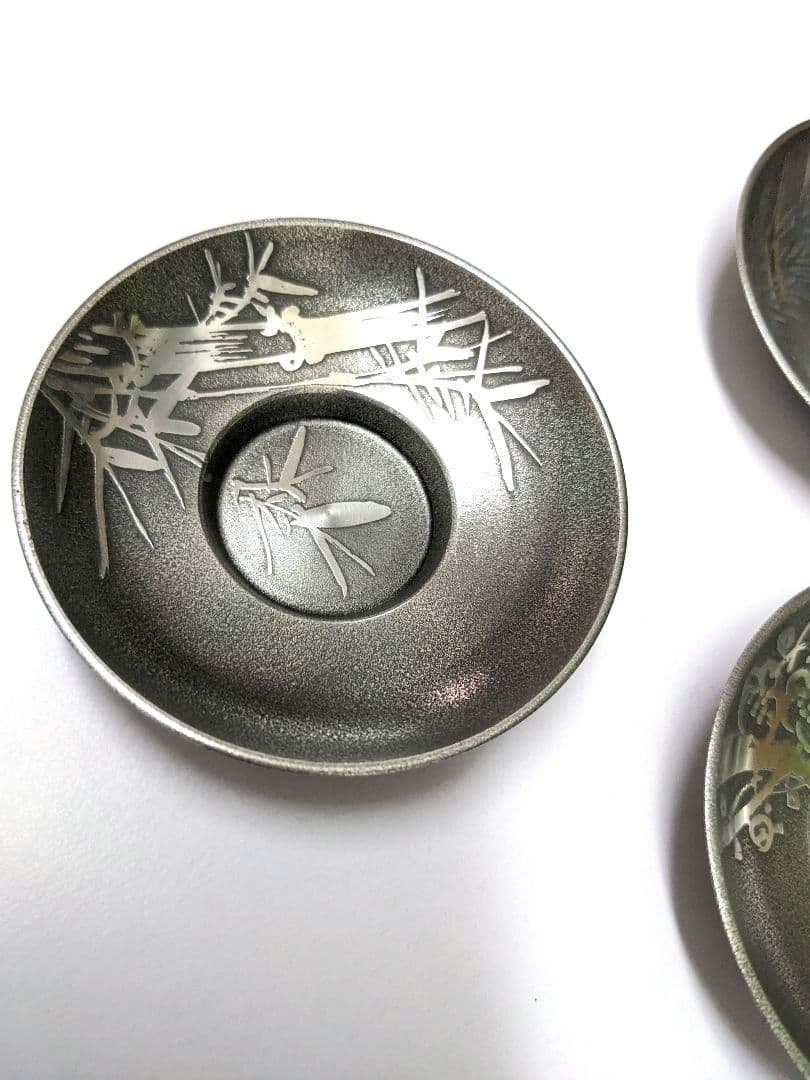 錫半　上錫　茶托 5客