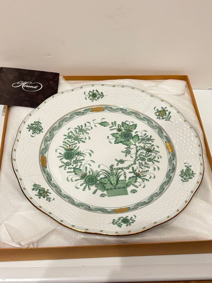 ヘレンド (HEREND) インドの華グリーン プレート 25cm