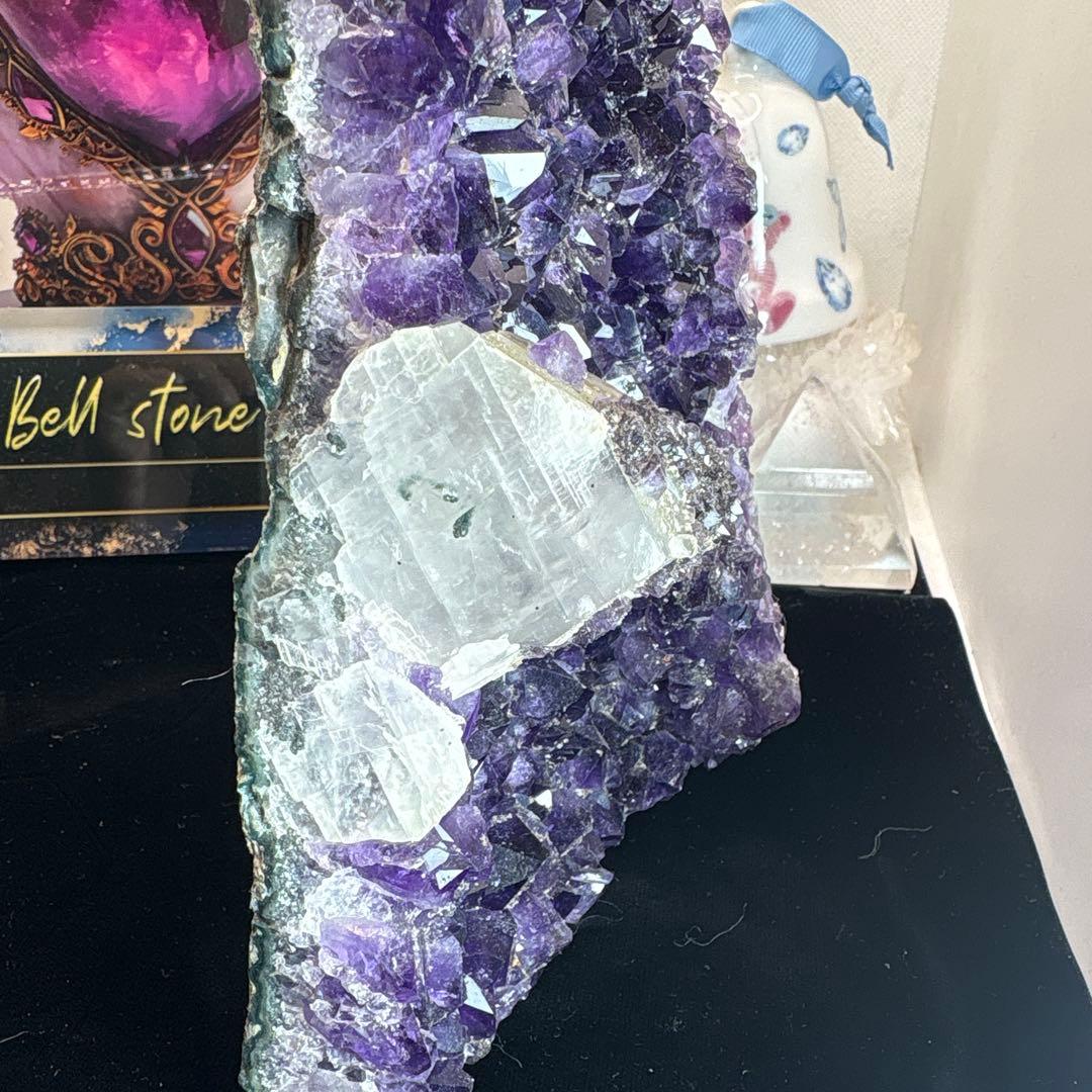 ウルグアイ産♡アメジストドーム♡カルサイト共生♡専用台座セット♡総重量2.7kg