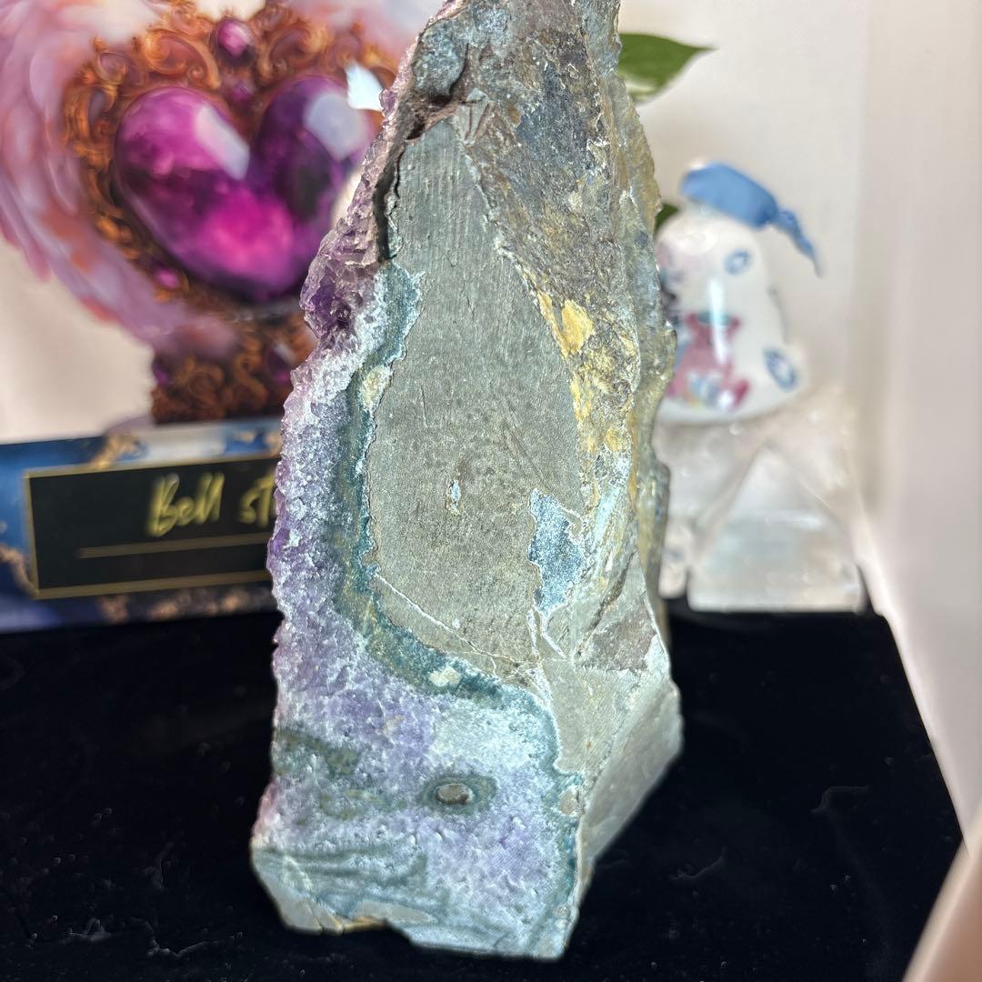 ウルグアイ産♡アメジストドーム♡カルサイト共生♡専用台座セット♡総重量2.7kg