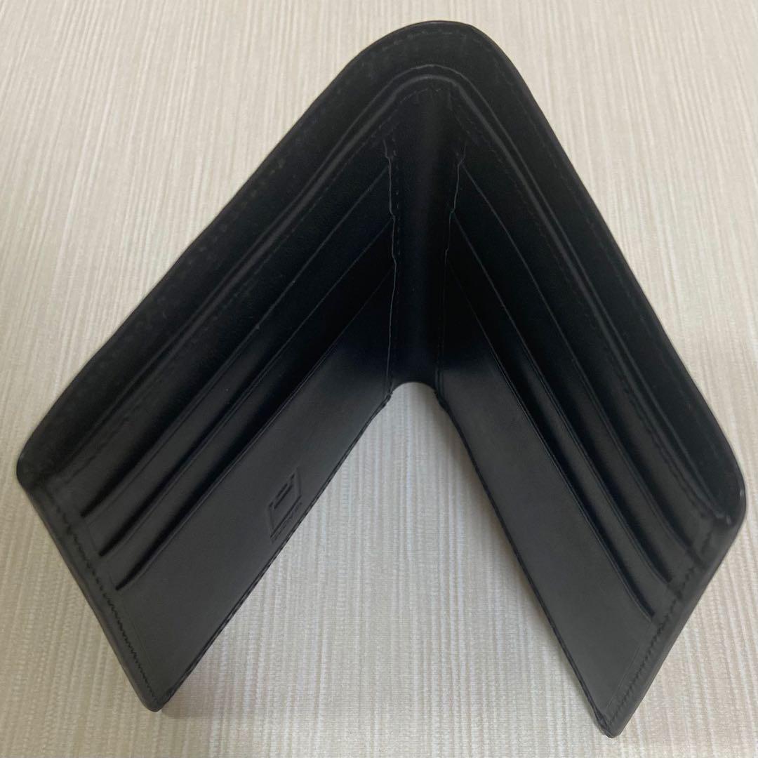 土屋鞄 ヌメ革 二折札入れ 財布　ブラック