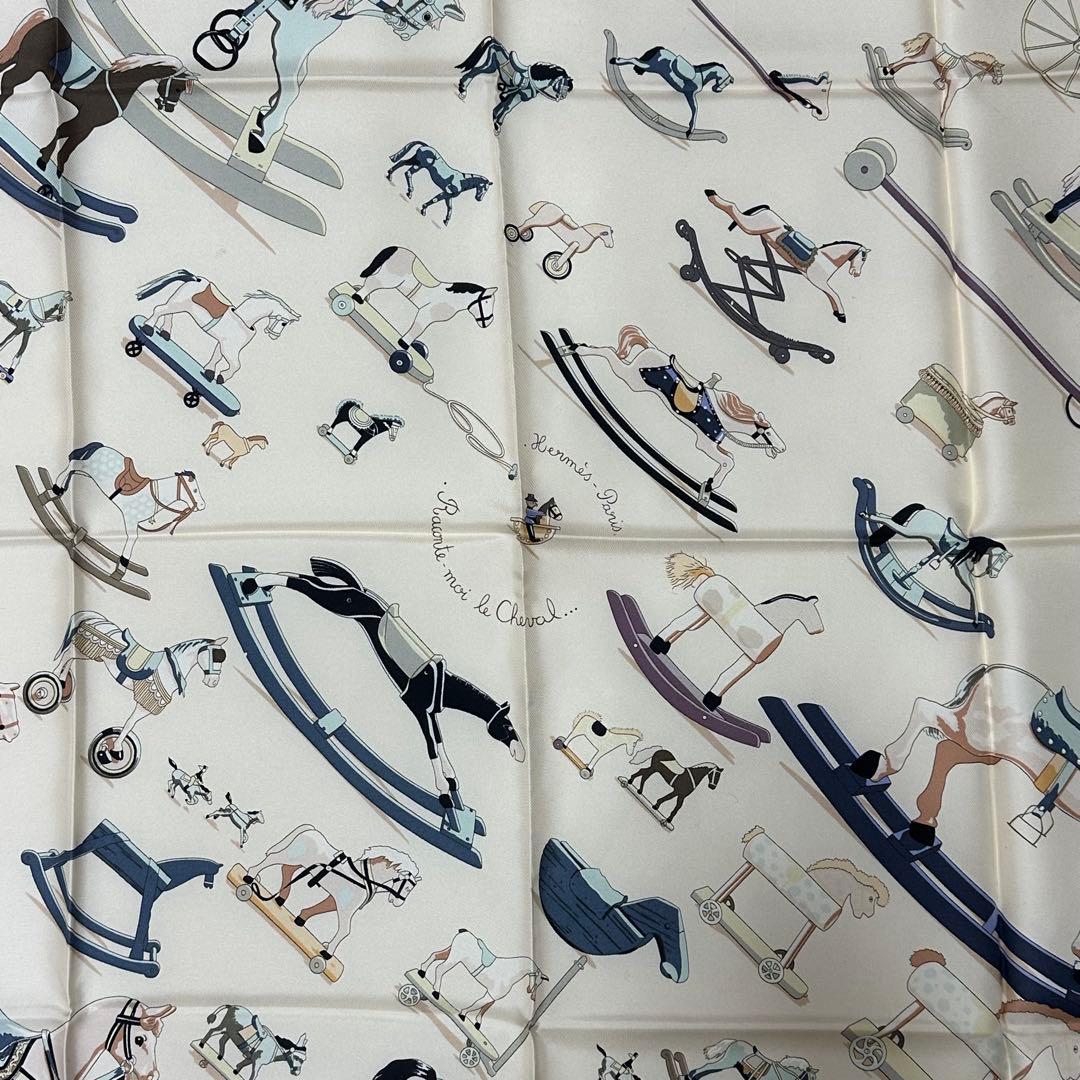 未使用美品✨HERMES エルメス カレ90 スカーフ 大判 【お馬の話をして】
