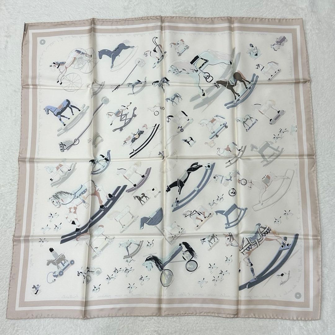 未使用美品✨HERMES エルメス カレ90 スカーフ 大判 【お馬の話をして】