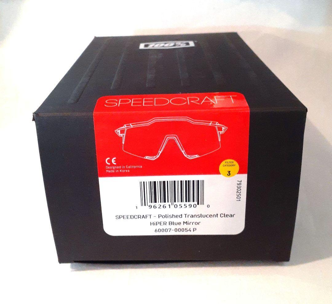 100% SPEEDCRAFT クリア ブルー ワンハンドレッド サングラス