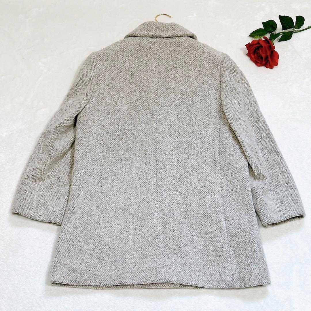 未使用級美品✨　アクアスキュータム　ステンカラー　コート　ウール　ヘリンボーン