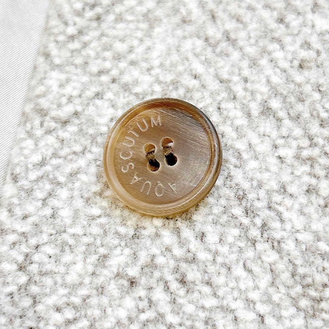 未使用級美品✨　アクアスキュータム　ステンカラー　コート　ウール　ヘリンボーン