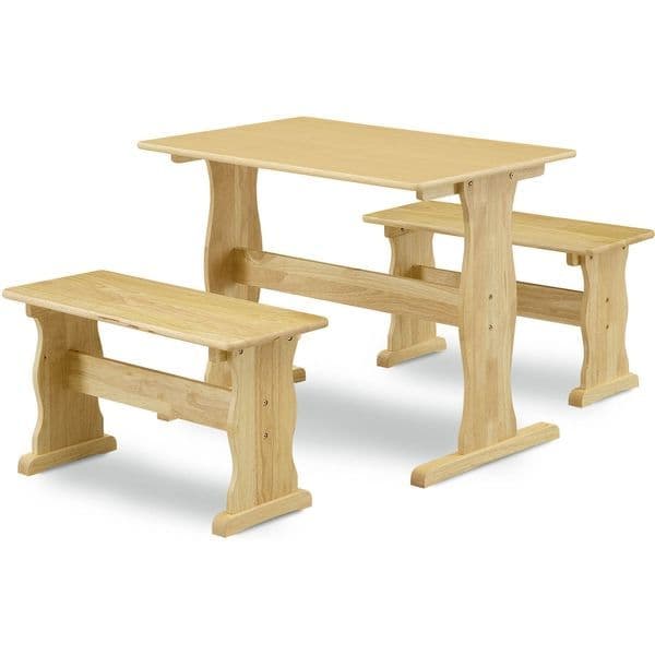 新品送料無料　木製ダイニングテーブルベンチチェア3点セット　ナチュラル