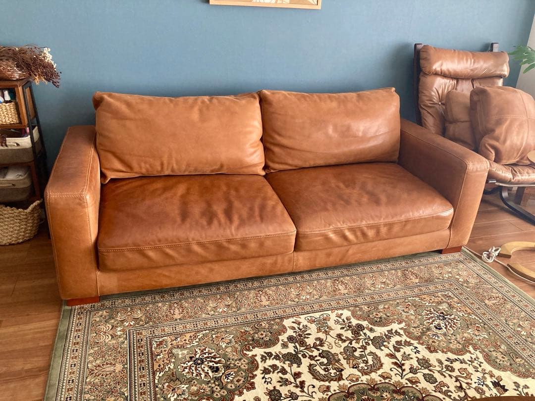 クラッシュゲート本革2.5人掛けソファ