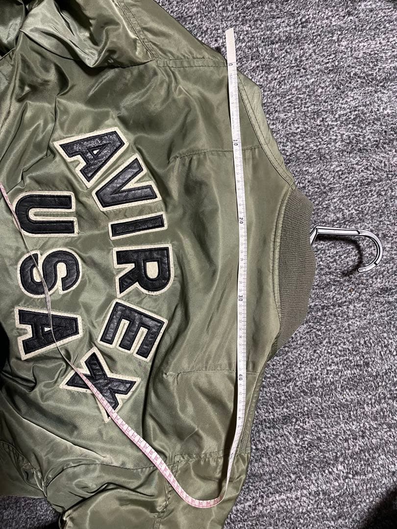 90s USA製 AVIREX MA-1 アーチロゴ カーキ L ヴィンテージ