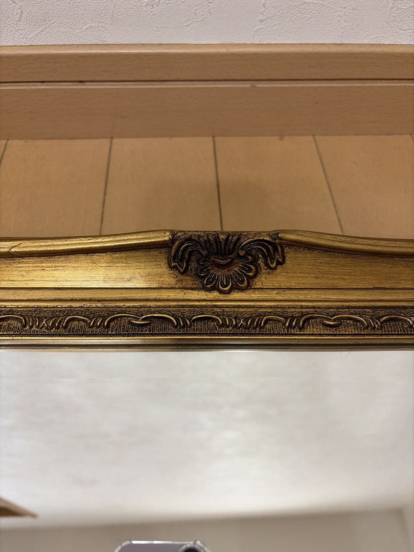 アンティーク調鏡　ヨーロッパ　金色フレーム　ミラー