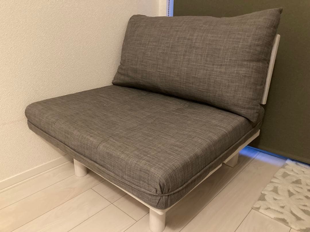 【三重県引取】佐藤産業 CERISE スフレ 1Pソファ グレー