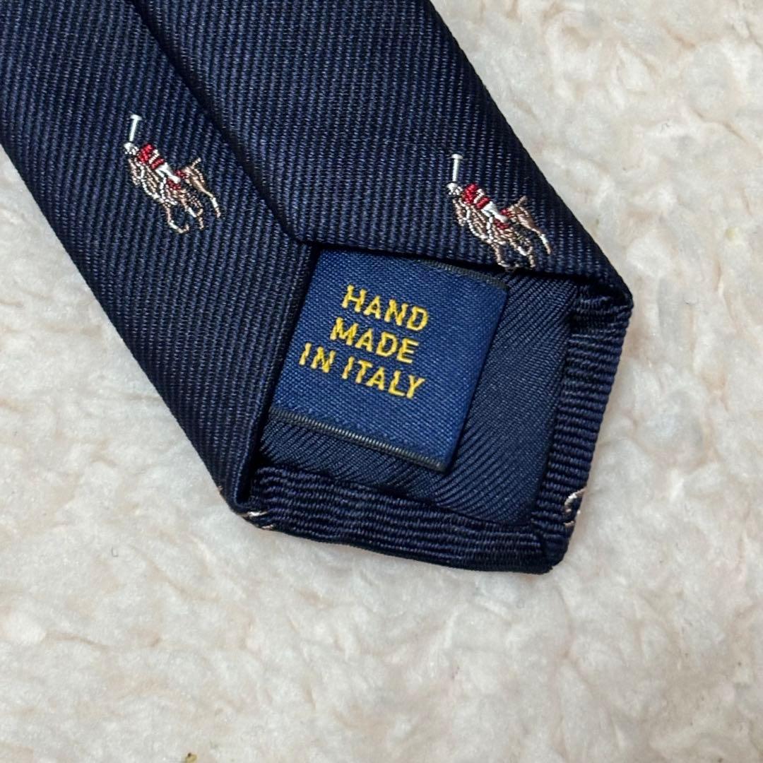 【新品未使用】 ポロラルフローレン ネクタイ ポニー刺繍 ネイビー 絹100%