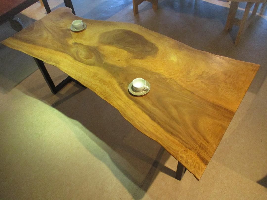 J-0021■　モンキーポッド　テーブル　ローテーブル　ダイニング　座卓　一枚板