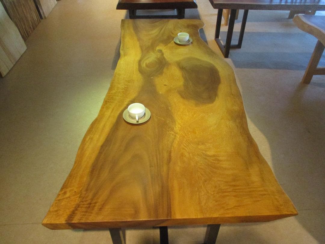 J-0021■　モンキーポッド　テーブル　ローテーブル　ダイニング　座卓　一枚板