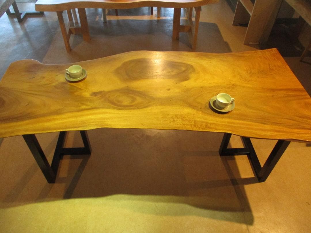 J-0021■　モンキーポッド　テーブル　ローテーブル　ダイニング　座卓　一枚板