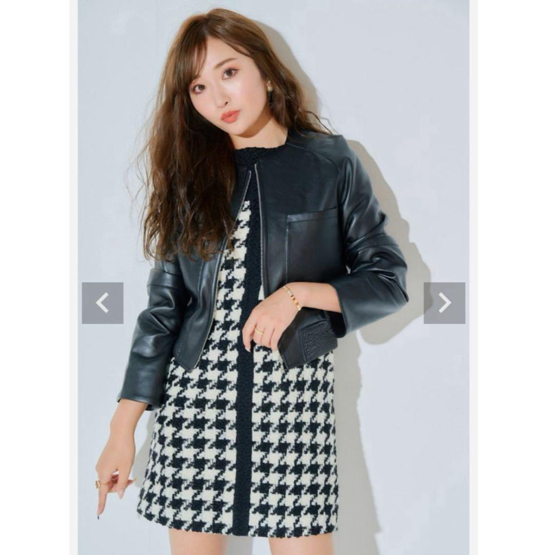 シェリエ sheller ノーカラーライダースジャケット