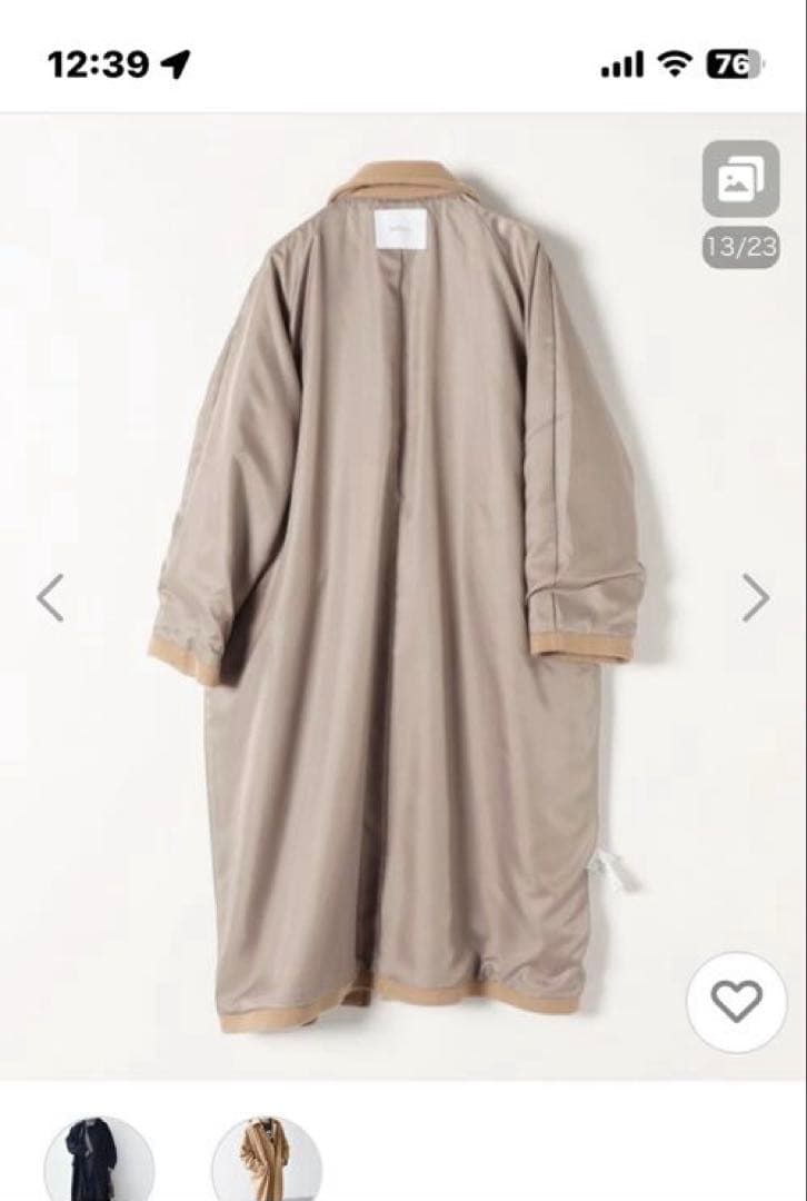 ステンカラーコート バルマカーンコクーン　SHIPS any