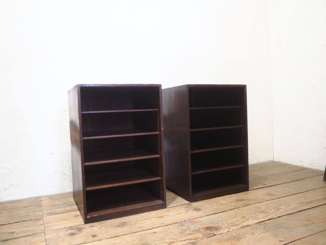 1217 2台セット　レトロな収納棚　飾り棚　本棚　ケース　古家具　アンティーク