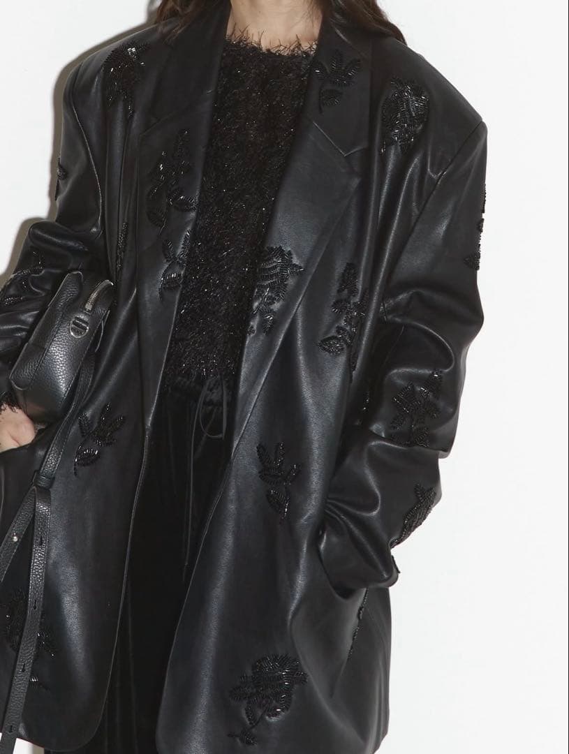 ANDREA&Co. AUBREY◆レザービーズエンブロイダリージャケット